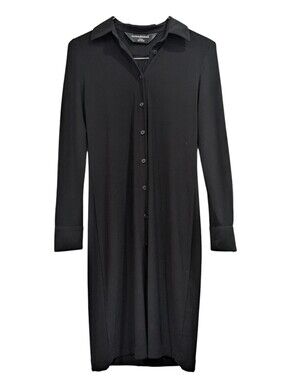 Women's Norma Kamali black, button-up midi dress, size xs